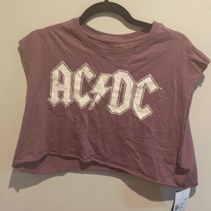 AC/DC muscle cropped shirt